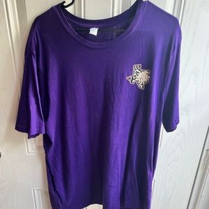 A purple Tarleton State University t-shirt